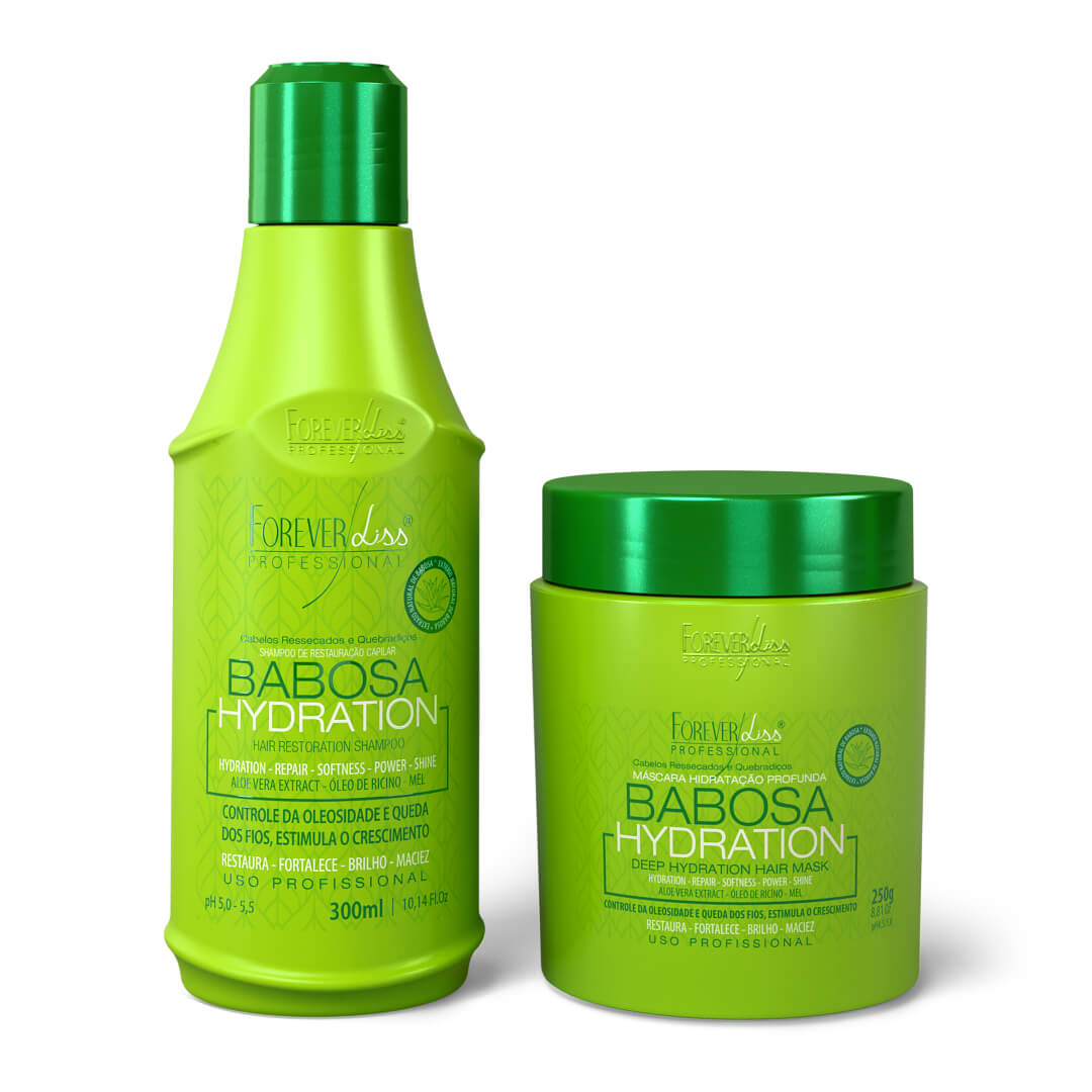 Kit Babosa no Cabelo com Shampoo 300ml e Máscara 250g - Forever Liss