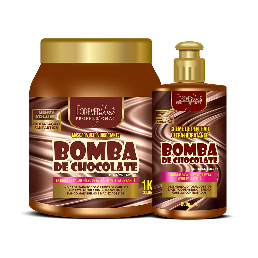 Forever Liss Bomba De Chocolate Kit Bomba de Chocolate com Creme e Máscara 1kg Forever Liss - Forever Liss