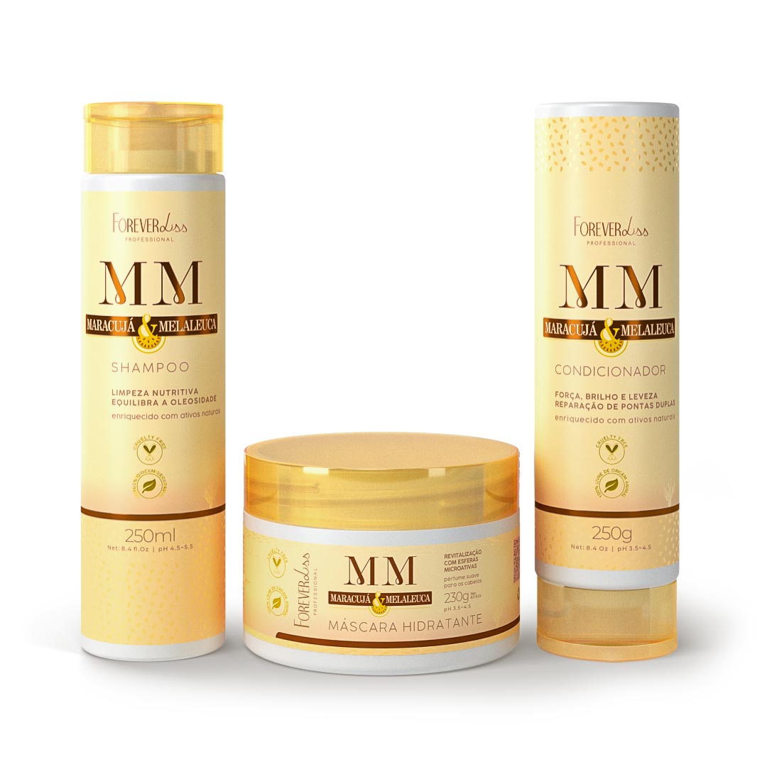 Kit Shampoo, Condicionador e Máscara Maracujá e Melaleuca Forever Liss