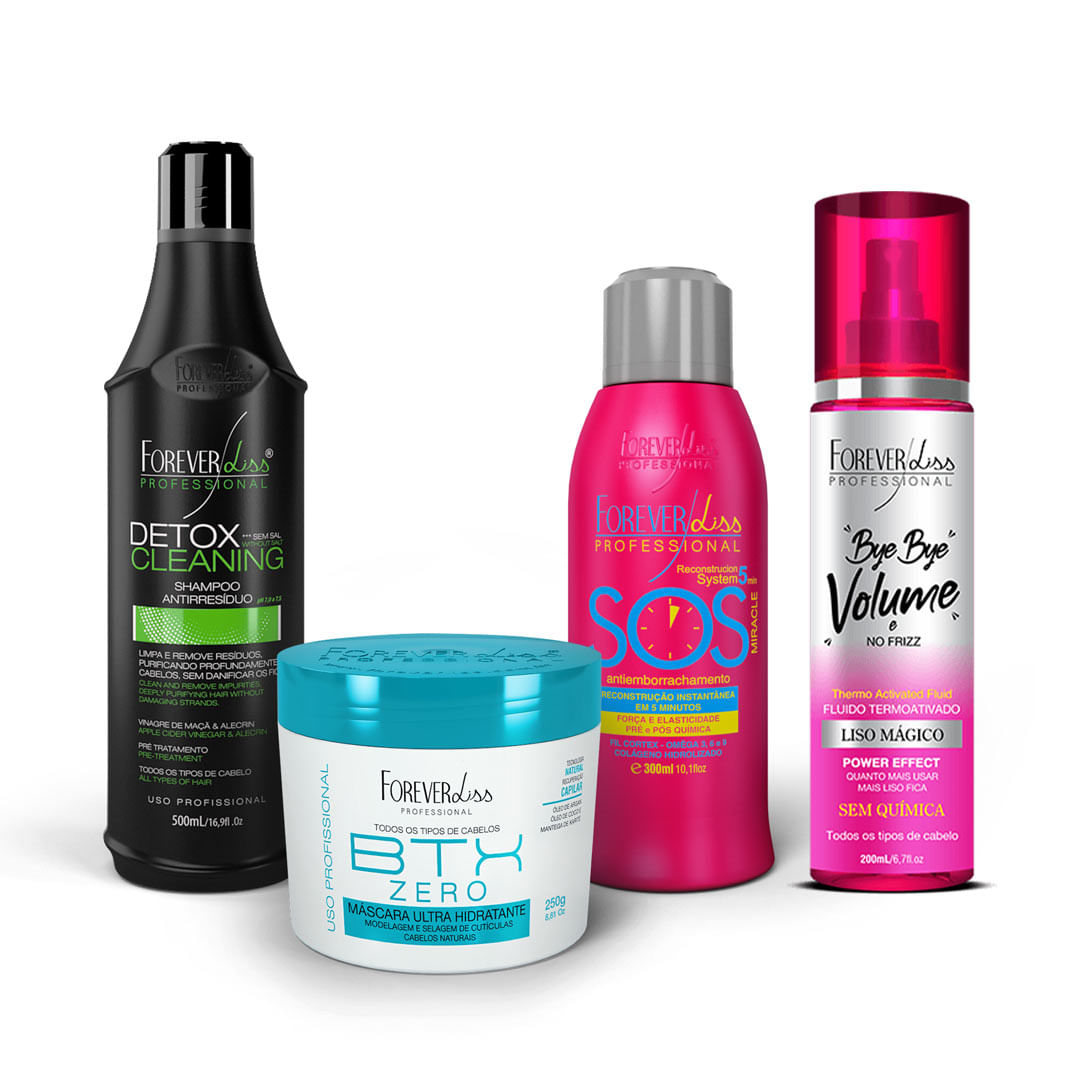 Kit-Shampoo-Detox-com-Btx-Zero-Forever-Liss-mais-Bye-Bye-e-SOS