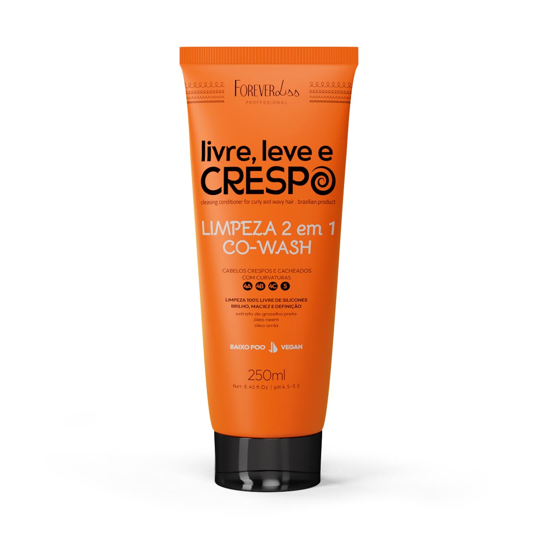 Co-Wash Limpeza 2 em 1 Livre, Leve e Crespo Forever Liss 250ml Co-Wash Limpeza 2 em 1 Livre Leve e Crespo Forever Liss 250ml