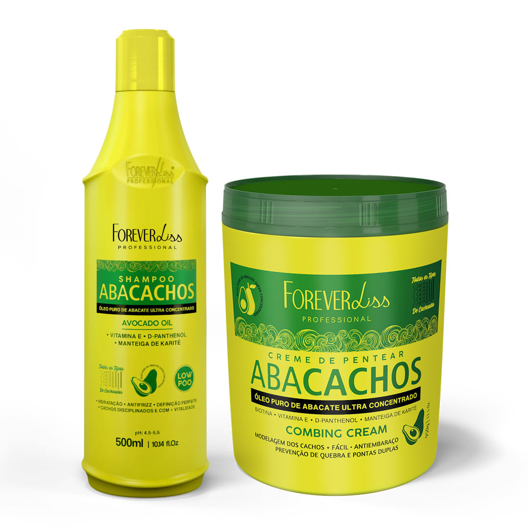 Kit Shampoo e Creme de Pentear Abacachos Forever Liss Kit Shampoo e Creme de Pentear Abacachos Forever Liss