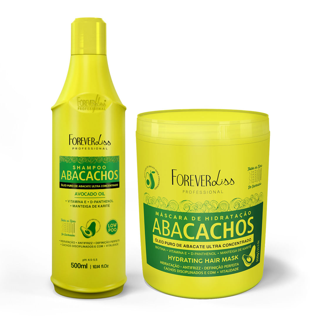 Kit Shampoo e Máscara Capilar Abacachos Forever Liss Kit Shampoo e Máscara Capilar Abacachos Forever Liss
