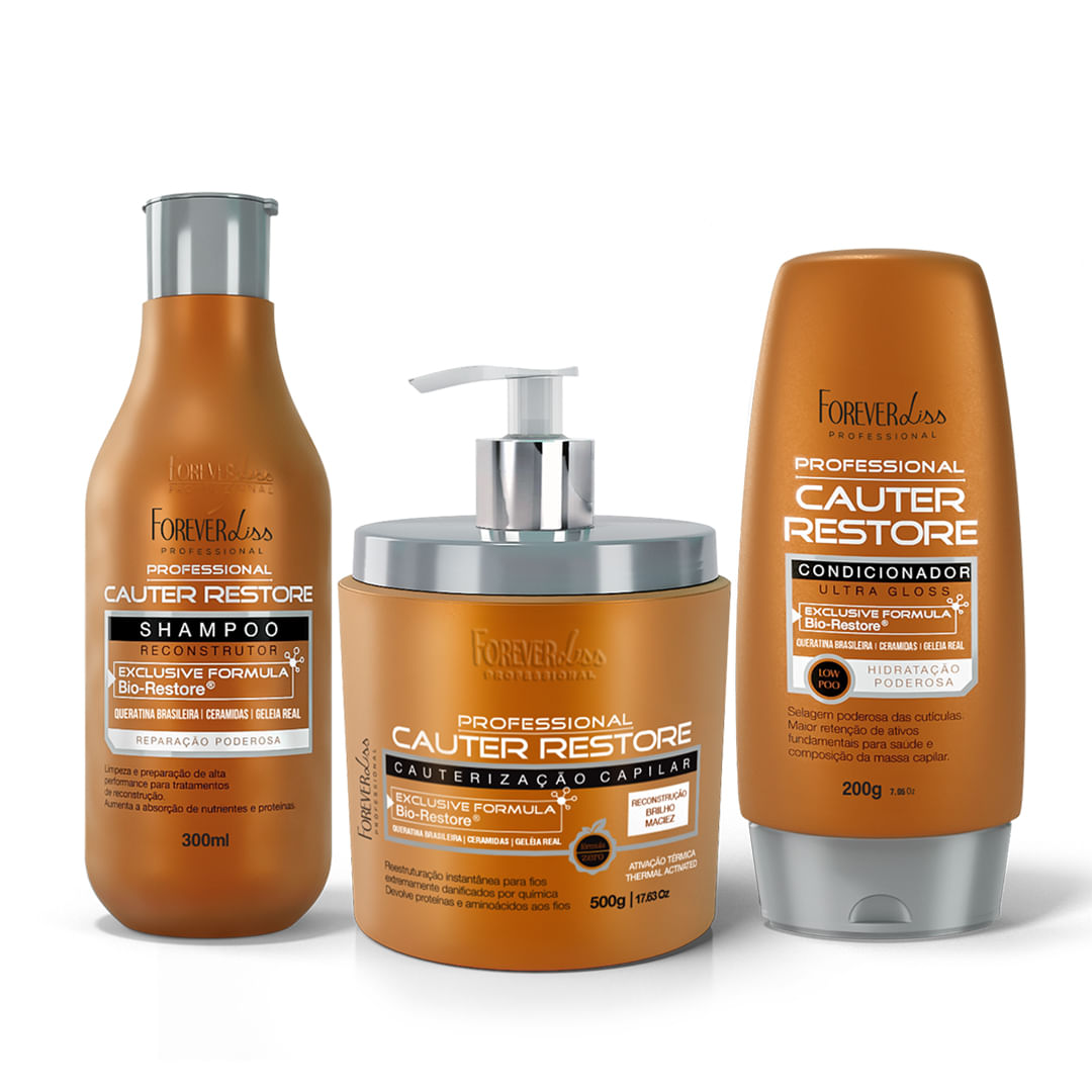 Kit Cauterização Capilar Cauter Restore Forever Liss