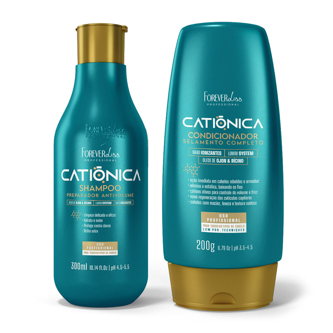 Kit Shampoo e Condicionador Catiônica Forever Liss Kit Shampoo e Condicionador Catiônica Forever Liss